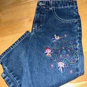 The Power Puff Girls vintage XS 4/5 jeans embroidered girls and design rare HTF